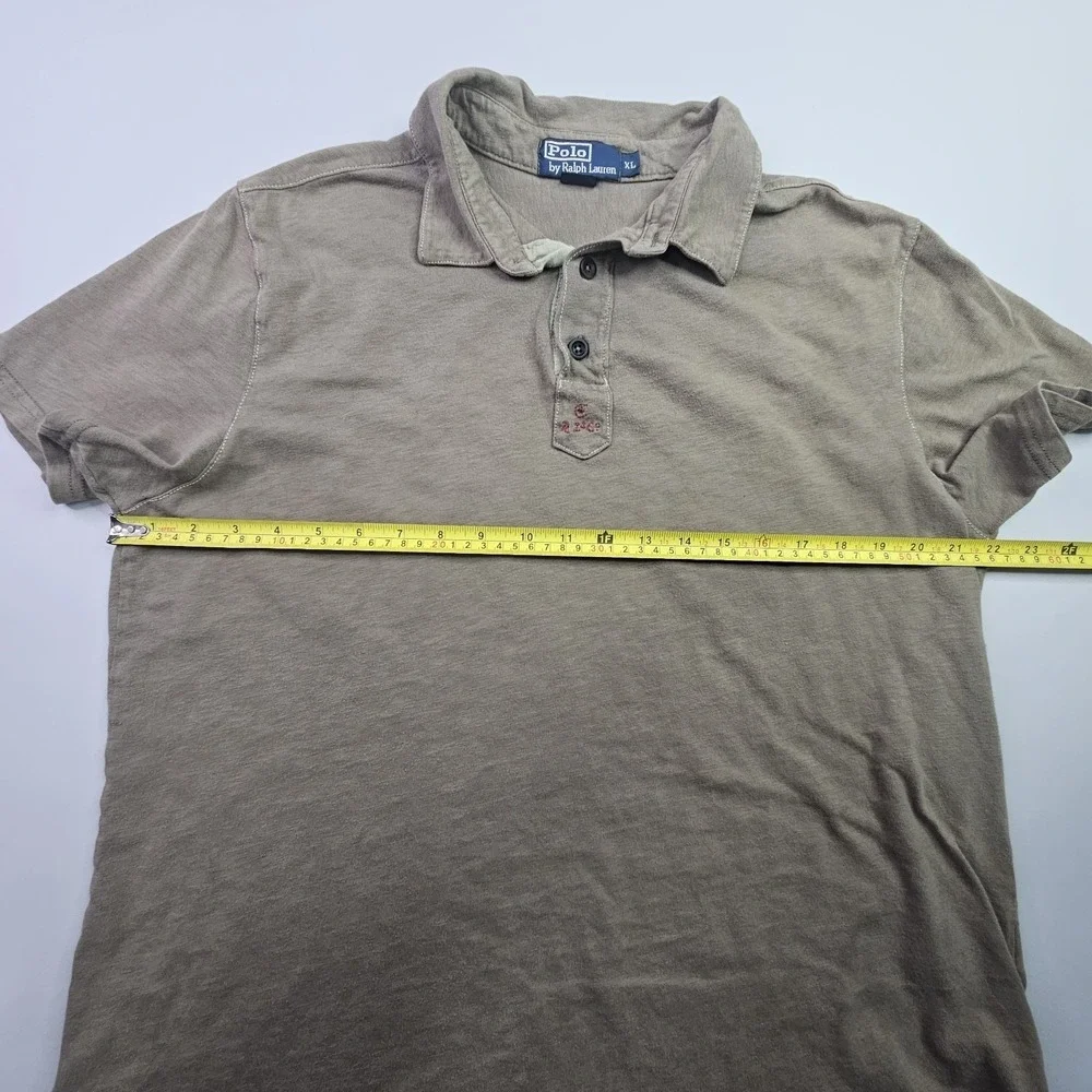 Polo Ralph Lauren Men's XL Short Sleeve Knit Polo Shirt Brown Taupe 100% Cotton